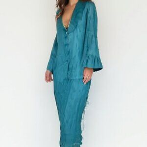 KALIKO suit set blazer and skirt linen  blend EU 36